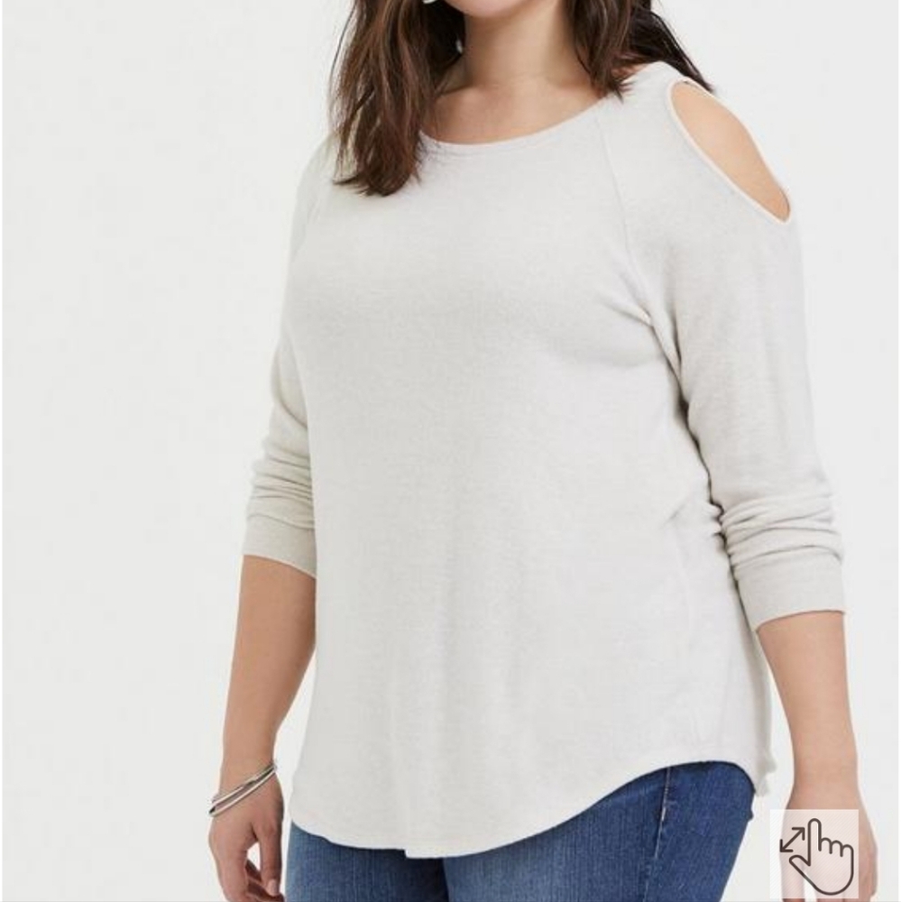 Torrid Super Soft Plush Cold Shoulder Top Size 2